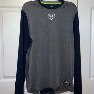 Under Armour Mens Navy Baseball Long Sleeve Shirt